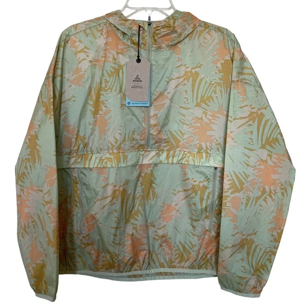 Prana Whistler Jacket Hoodie‎ Womens Size Small Windbreaker Pockets Pullover $99